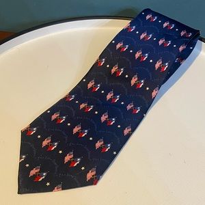 Texas and American Flags Tie Necktie - 100% silk